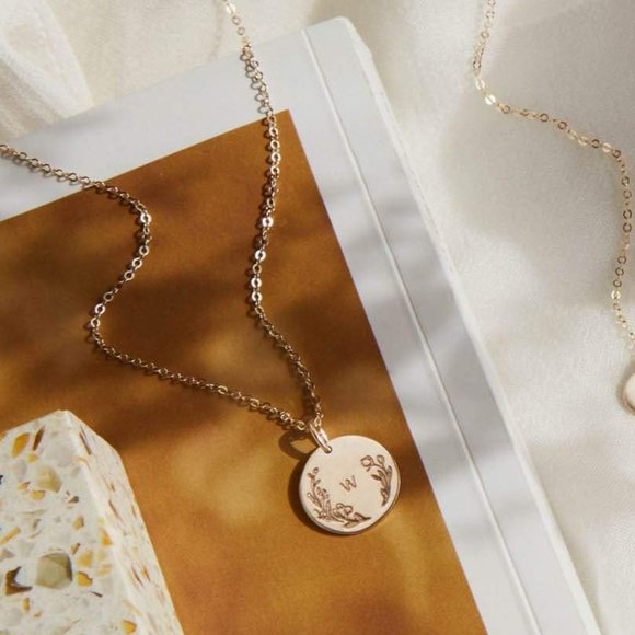 Floral Letter Minimalist Simple Initial Bohemian Gold Personalized Gift … - Picture 10 of 16